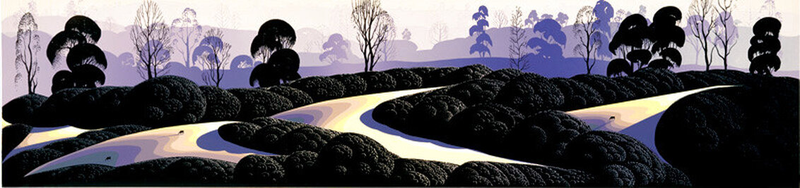 Purple Pastures - Huge Limited Edition Print by Eyvind Earle
