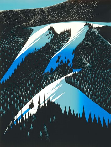 Black Evergreen Forest AP 1981 - Huge Limited Edition Print - Eyvind Earle
