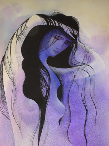 Portrait of Joan Earle Watercolor 1992 34x28 Watercolor by Eyvind Earle Portrait of Joan Earle Watercolor 1992 34x28 Watercolor by Eyvind Earle