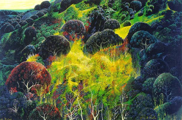 Autumn Fields 1990 Limited Edition Print by Eyvind Earle Autumn Fields 1990 Limited Edition Print by Eyvind Earle