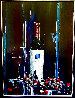 Opus in Blue 28x34 - Signed Twice Original Painting by Thomas Easley - 1