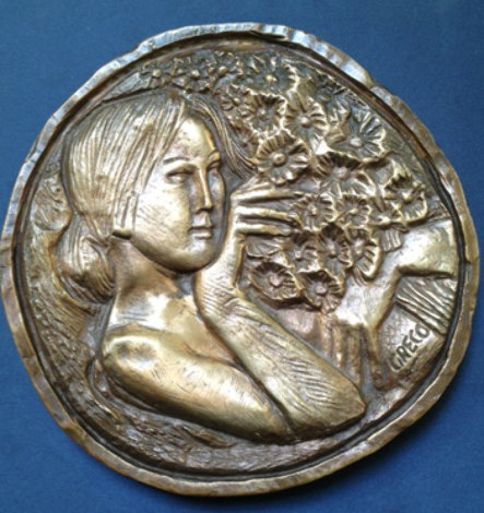 Ragazza Con Fiori Bronze Sculpture Sculpture - Emilio Greco