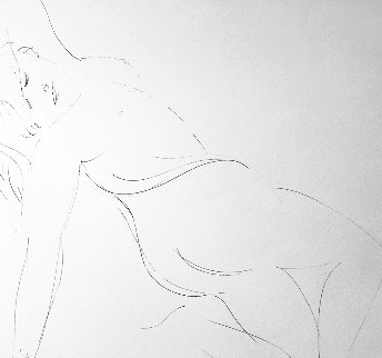 Donna Diagonale - Diagonal Woman Drawing 1969 27x39 Drawing - Emilio Greco