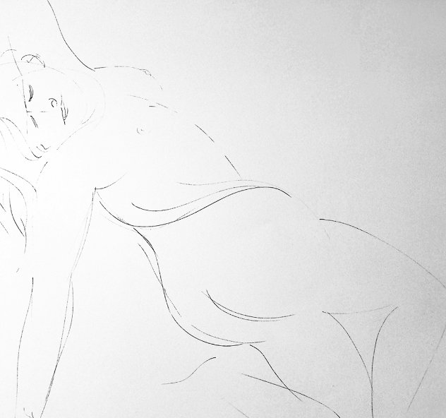 Donna Diagonale - Diagonal Woman Drawing 1969 27x39 Drawing by Emilio Greco