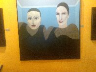 Models (Neil Dreyer And Other Model) Original Painting by Eugene Jardin - 1 Models (Neil Dreyer And Other Model) Original Painting by Eugene Jardin - 1