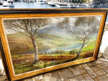 Lough Caragh 1975 45x76 Super Huge Irish Landscape Original Painting - Peter Ellenshaw Lough Caragh 1975 45x76 Super Huge Irish Landscape Original Painting - Peter Ellenshaw