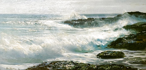 Golden Surf  1967 22x36 Original Painting - Peter Ellenshaw