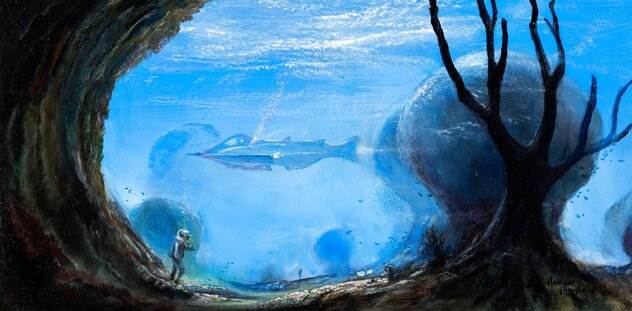 20,000 Leagues Under the Sea - Framed Giclee on Canvas - Huge - Disney Limited Edition Print by Peter Ellenshaw