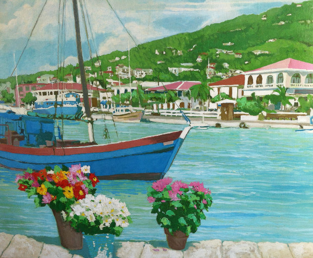 Charlotte Amalie 1986 53x63 Original Painting by Russ Elliott