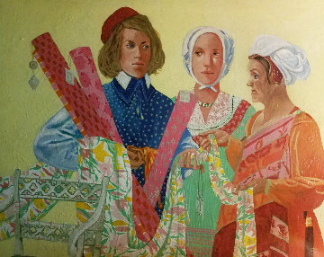 Money Changer 1970 43x53 Super Huge Original Painting - Russ Elliott Money Changer 1970 43x53 Super Huge Original Painting - Russ Elliott