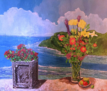 Megans Bay 2002 48x54 Huge Original Painting - Russ Elliott Megans Bay 2002 48x54 Huge Original Painting - Russ Elliott