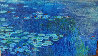 Blue Waterlilies 2012 36x60 Huge Original Painting by Russ Elliott - 1