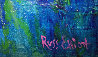 Blue Waterlilies 2012 36x60 Huge Original Painting by Russ Elliott - 2