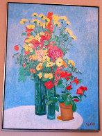 Yellow Flowers 41x31 Huge Original Painting by Russ Elliott - 1 Yellow Flowers 41x31 Huge Original Painting by Russ Elliott - 1