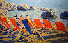 Tiberius Beach 1990 40x60 Huge - Greece Original Painting by Russ Elliott - 0