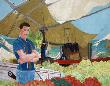 Banana Boat 1976 42x52 Original Painting - Russ Elliott Banana Boat 1976 42x52 Original Painting - Russ Elliott