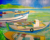 Mykonos, Greece 1985 - 40x50 - Huge Original Painting by Russ Elliott - 0