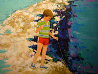 Little Fisherman 1982 32x42 - Huge Original Painting by Russ Elliott - 1