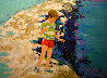 Little Fisherman 1982 32x42 - Huge Original Painting by Russ Elliott - 2