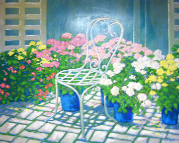 Garden Chair 1994 39x49 Original Painting - Russ Elliott Garden Chair 1994 39x49 Original Painting - Russ Elliott