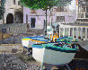 Positano Boats, Italy 1986 16x20 Original Painting by Russ Elliott - 0