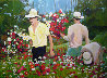 Flower Vendors 1987 30x40 - Huge Original Painting by Russ Elliott - 0