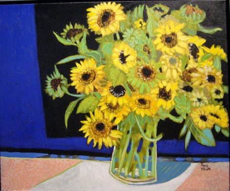 Small Sun Flowers 20x24 Original Painting - Russ Elliott