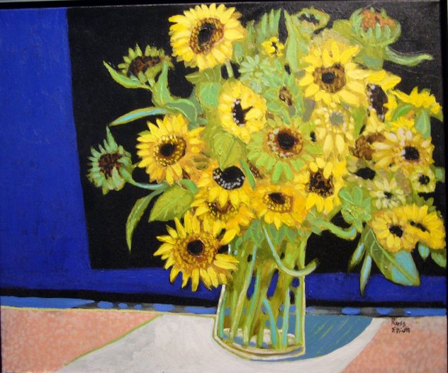 Small Sun Flowers 20x24 Original Painting by Russ Elliott