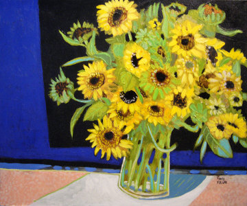 Small Sun Flowers 20x24 Original Painting - Russ Elliott Small Sun Flowers 20x24 Original Painting - Russ Elliott
