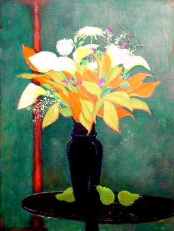 Black Vase 2001 40x30 - Huge Original Painting - Russ Elliott