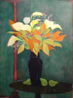 Black Vase 2001 40x30 Original Painting - Russ Elliott Black Vase 2001 40x30 Original Painting - Russ Elliott