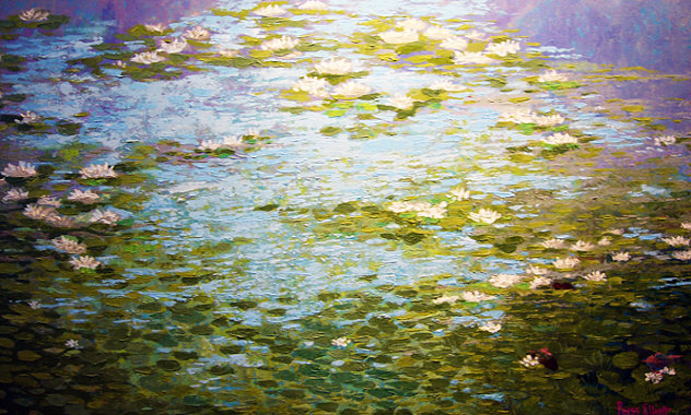 Abundant Water Lilies 2011 Original Painting by Russ Elliott