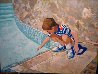Young Boy At Pool 1995 24x30 Original Painting by Russ Elliott - 0