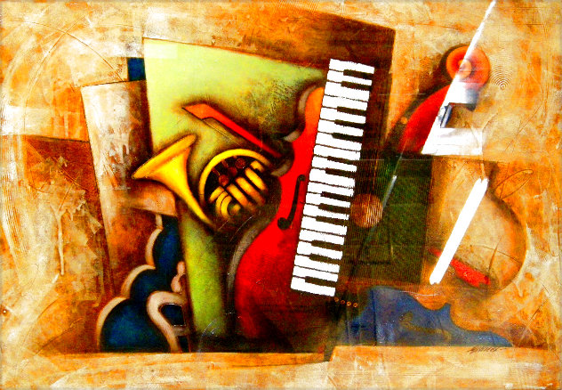 Music 2004 48.5x62.5- Huge Original Painting by Babak Emanuel