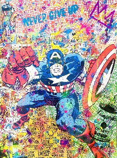 Captain America Unique 2022 32x24 Works on Paper (not prints) - Zax Captain America Unique 2022 32x24 Works on Paper (not prints) - Zax
