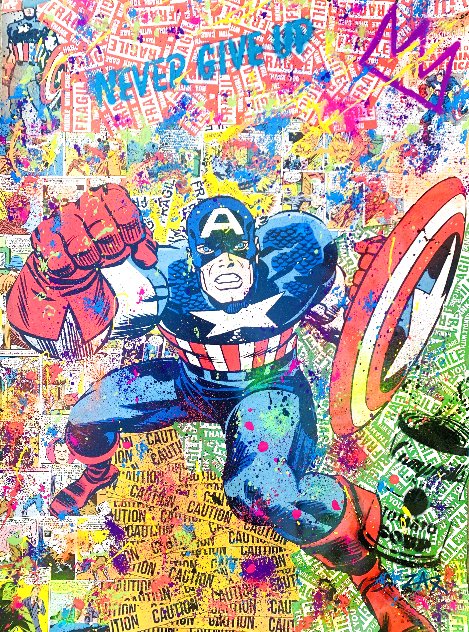 Captain America Unique 2022 32x24 Works on Paper (not prints) by  Zax