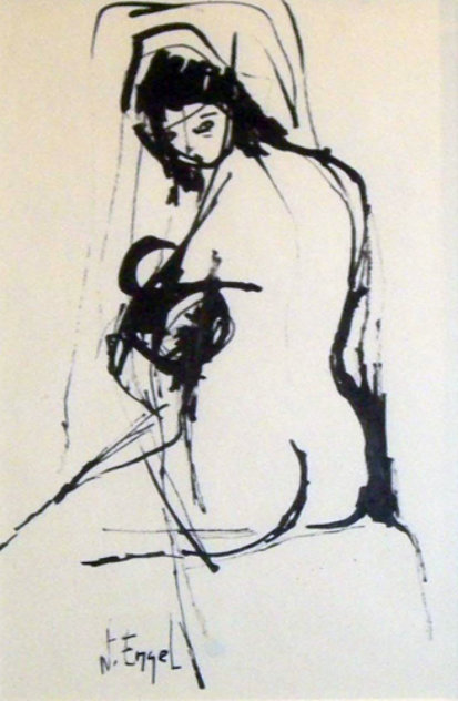 Nude Woman Drawing 8x4 Drawing by Nissan Engel