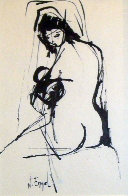 Nude Woman Drawing 8x4 Drawing by Nissan Engel - 2