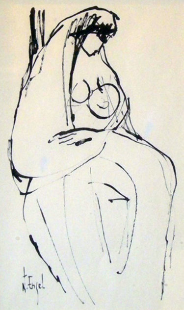 Untitled Drawing (Mother and Child) Drawing by Nissan Engel