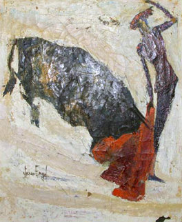 Toro Matador 28x23 Original Painting - Nissan Engel Toro Matador 28x23 Original Painting - Nissan Engel