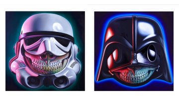 Stormtrooper Grin & Vader Grin 2020 Set of 2 Limited Edition Print - Ron  English