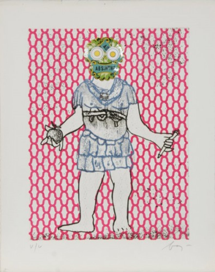 Flavius Valerius Constantinus Chlorus From Imperatores Romani Portfolio 1972 Limited Edition Print by Enrico Baj Flavius Valerius Constantinus Chlorus From Imperatores Romani Portfolio 1972 Limited Edition Print by Enrico Baj