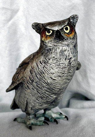 Horned Owl IV Bronze Sculpture 5 in Sculpture - Jim Eppler