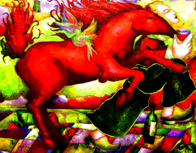 Le Cheval D'Orguiel 2000 61x70 - Huge Mural Sized Original Painting by  Ernesto