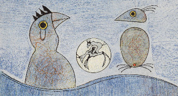 Deux Oiseaux (Blue) 1975 Limited Edition Print - Max Ernst Deux Oiseaux (Blue) 1975 Limited Edition Print - Max Ernst