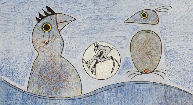 Deux Oiseaux (Blue) 1975 HS Limited Edition Print by Max Ernst
