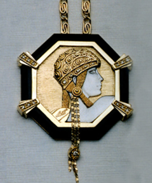 Aventurine IV Gold, Black Onyx Necklace State IV Jewelry by  Erte