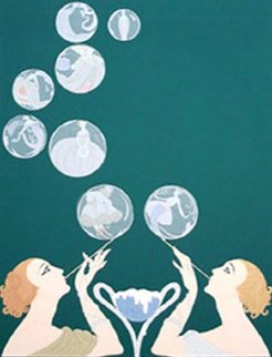 Bubbles 1981 Limited Edition Print - Erte Bubbles 1981 Limited Edition Print - Erte
