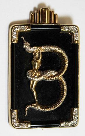 Alphabet Gold Diamond Onxy Brooch Pin B Jewelry -  Erte