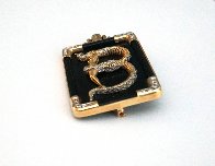Alphabet Gold Diamond Onxy Brooch Pin B Jewelry by Erte - 2 Alphabet Gold Diamond Onxy Brooch Pin B Jewelry by Erte - 2